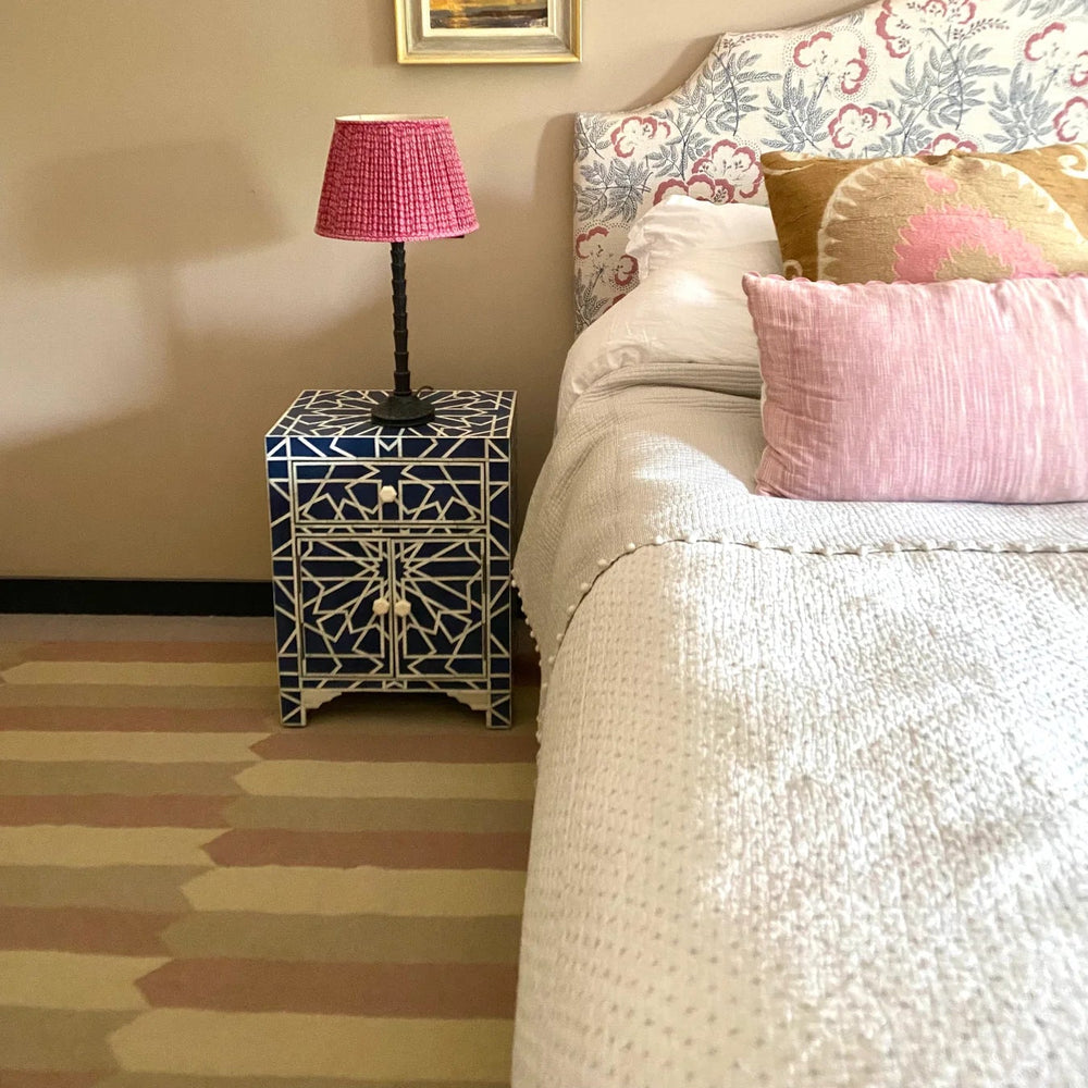 Pink & Cream Diamonds Flatwoven Wool Rug | Amy Kent