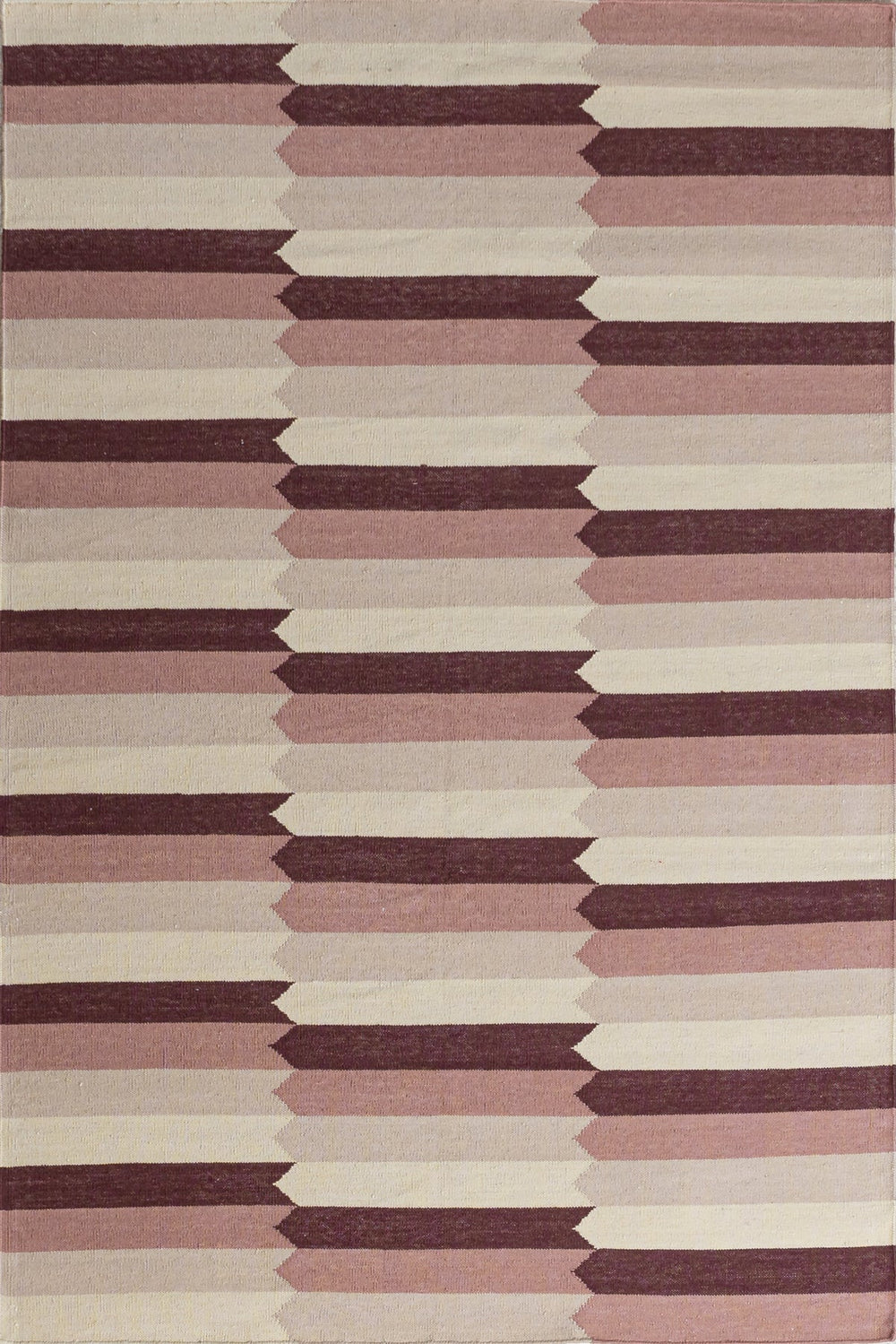 Pink & Burgundy Diamonds Flatwoven Wool Rug | Amy Kent