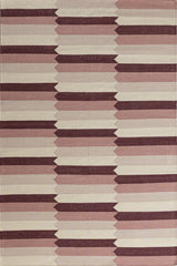 Pink & Burgundy Diamonds Flatwoven Wool Rug | Amy Kent