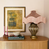 Daisy Check Velvet Lampshade | Dusty Pink | Tinker & Tallulah