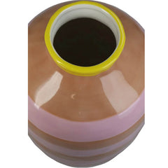 "Pink & Natural Striped Stoneware Vase | Casa JJ
"