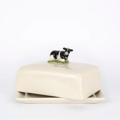 Friesian Cow Stoneware Butter Dish