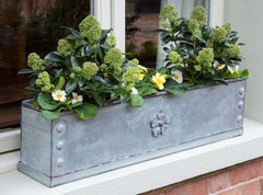 Traditional Handcrafted Galnvanised Steel Window Boxes with Tudor Rose Decor