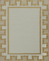 Greek Key Design Handwoven Rug | Cream & Mustard Yellow | Jennifer Manners x Salvesen Graham