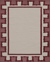 Greek Key Design Handwoven Rug | Cream & Raspberry | Jennifer Manners x Salvesen Graham