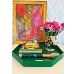 Large Octagon Lacquered Tray | Green | Casa JJ
