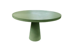 Solid Concrete Round Garden Table- Olive Green