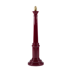 Round Column Lamp Base Wth High Gloss Finish In Burgundy H65cm | Kelling Home