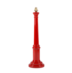 Round Column Lamp Base Wth High Gloss Finish In Red H65cm | Kelling Home