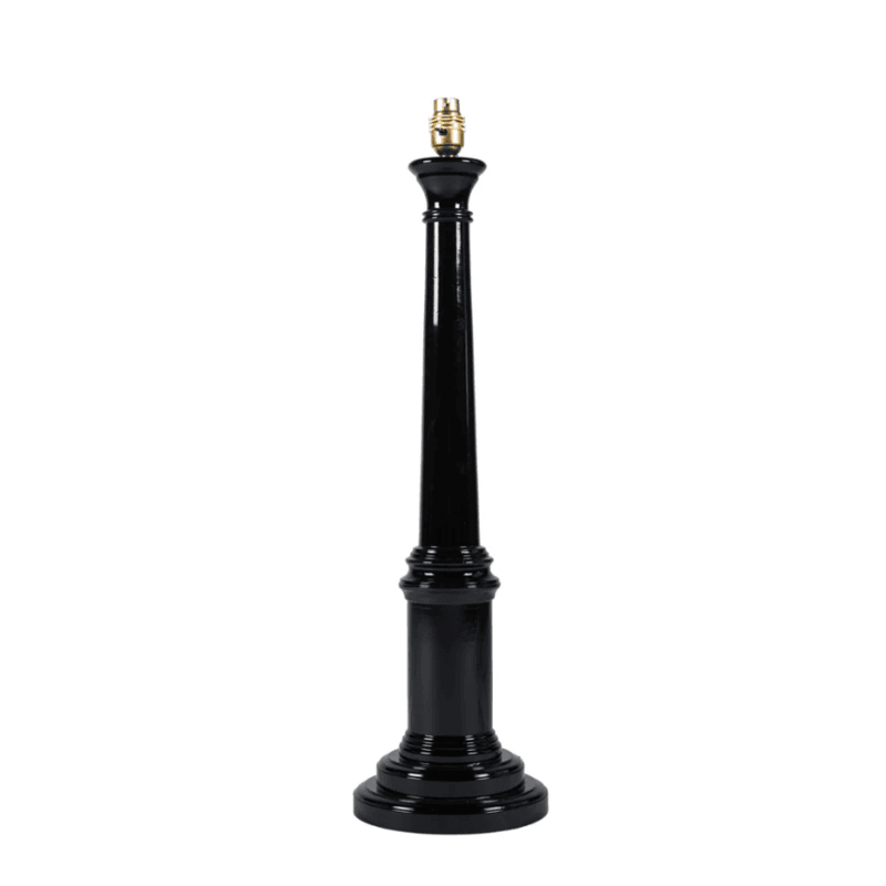 Round Column Lamp Base Wth High Gloss Finish In Black H65cm | Kelling Home