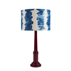 Round Column Lamp Base Wth High Gloss Finish In Burgundy H65cm | Kelling Home