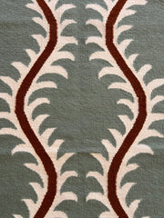 Linwood Helter Skelter Flatweave Wool Green Rug | Amy Kent