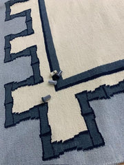 Greek Key Design Handwoven Rug | Cream & Navy | Jennifer Manners x Salvesen Graham
