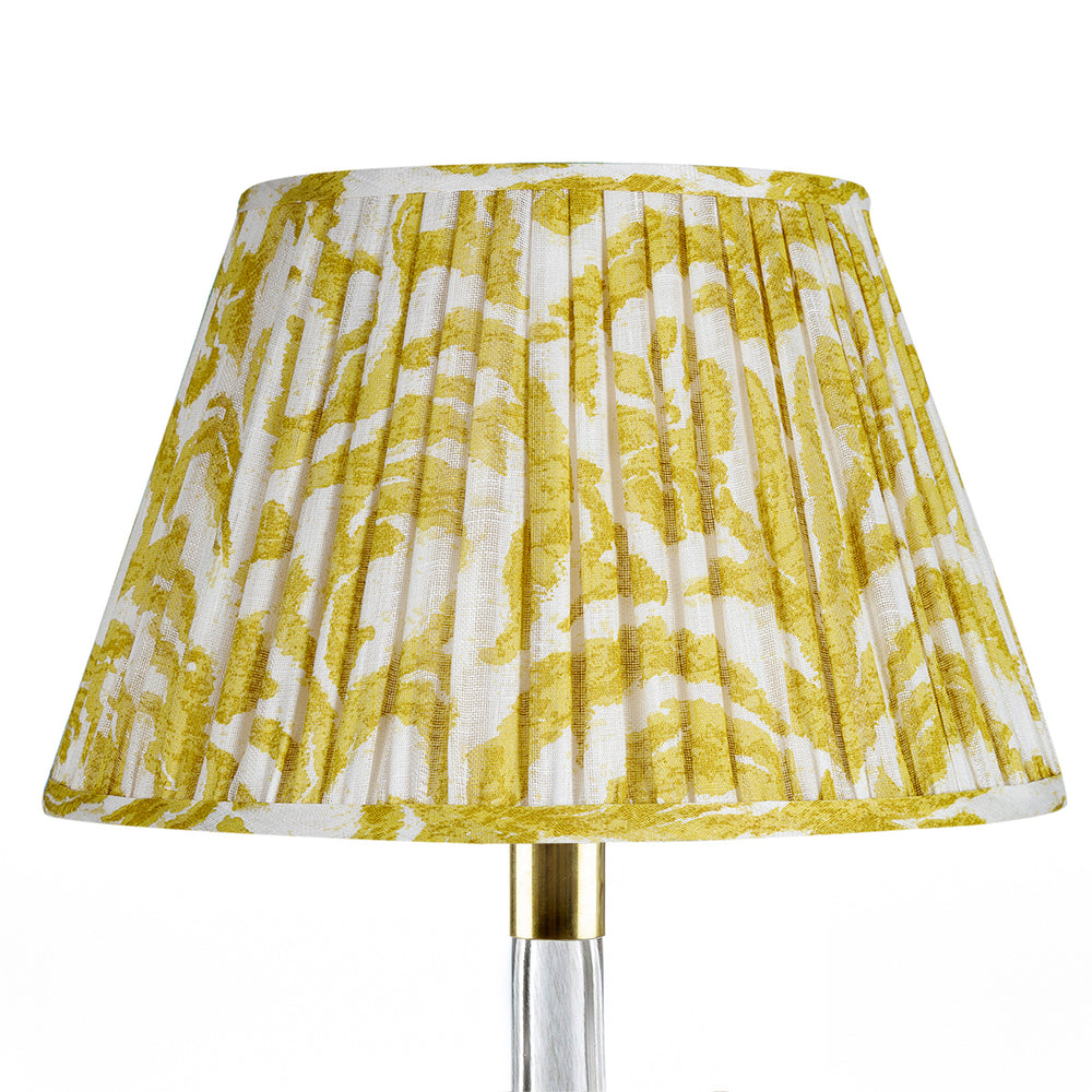 Marlborough Yellow Gathered Linen Lampshade | Fermoie