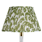 Marlborough Green Gathered Linen Lampshade | Fermoie
