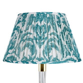 Marlborough Teal Gathered Linen Lampshade | Fermoie