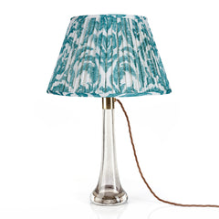 Marlborough Teal Gathered Linen Lampshade | Fermoie