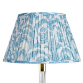 Marlborough Blue Gathered Linen Lampshade | Fermoie