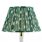 Whittle Green Gathered Linen Lampshade | Fermoie