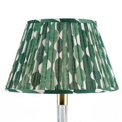 Whittle Green Gathered Linen Lampshade | Fermoie
