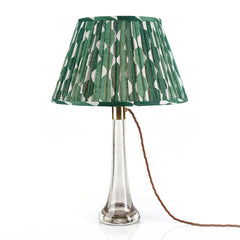 Whittle Green Gathered Linen Lampshade | Fermoie