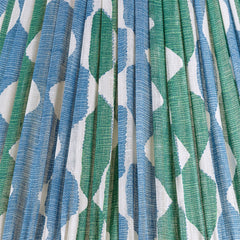 Whittle Blue & Green Gathered Linen Lampshade | Fermoie