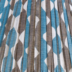 Whittle Blue & Neutral Gathered Linen Lampshade | Fermoie