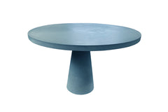 Solid Concrete Round Garden Table- Lagoon Blue