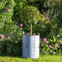Handcrafted Round Galvanised Steel Planters | Arthur Jack