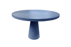 Solid Concrete Round Garden Table- Ocean Blue