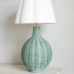 Rattan Fig Lamp Base in Green