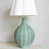 Rattan Fig Lamp Base in Green