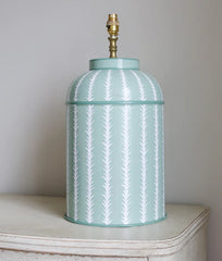 Green& White Fern Design Lamp base | Patton House
