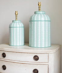 Green& White Fern Design Lamp base | Patton House