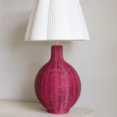 Rattan Fig Lamp Base in Red | Patton House