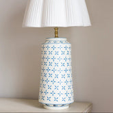 Blue & White Criss Cross Design Lamp base | Patton House