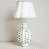 Hand-painted Toleware Green Vine Pumpkin Lamp | Patton House