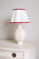 Hand-painted Toleware Pink Vine Pumpkin Lamp | Patton House