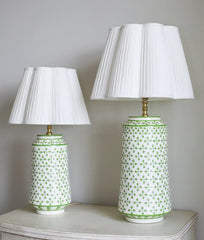 Green & White Clover Design Lamp base | Patton House