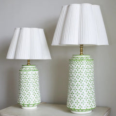 Green & White Clover Design Lamp Base- Large & Small