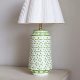 Green & White Clover Design Lamp base | Patton House