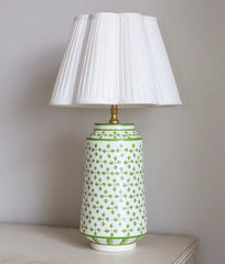 Green & White Clover Design Lamp base | Patton House