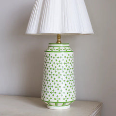 Green & White Clover Design Lamp base | Patton House