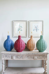 Rattan Fig Lamp Base in Red | Patton House