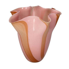 "Pink Glass Vase with Scallop Design | Casa JJ
"