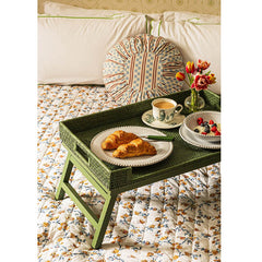 Rattan Breakfast Tray | Green | Casa JJ