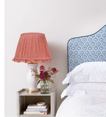 Red Check Lampshade With Frill |Rosana Lonsdale