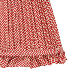Red Check Lampshade With Frill |Rosana Lonsdale