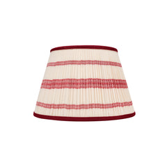 Embroided Red Striped Gathered Straight Empire Lampshade