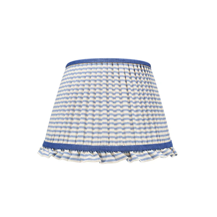 Blue Striped Empire Lampshade with Frill | Rosana Lonsdale